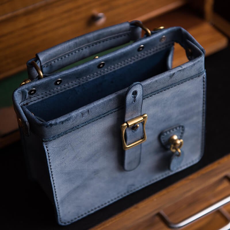 Premium Full - Grain Leather Doctor Bag DIY Kit – Babylon Leather - Babylon LeatherBabylon LeatherLZ38-Blue-Matte Wax Leather