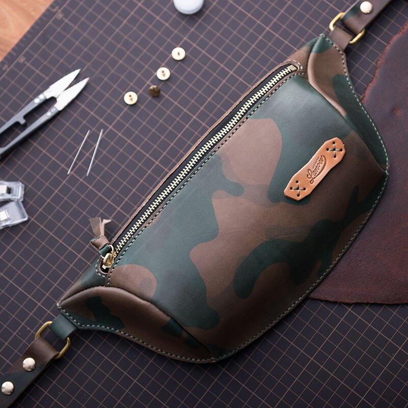 Premium Men’s Leather Sling Bag DIY Kit – Babylon Leather - Babylon LeatherBabylon LeatherLZ34-Brown-Vegetable Tanned Leather