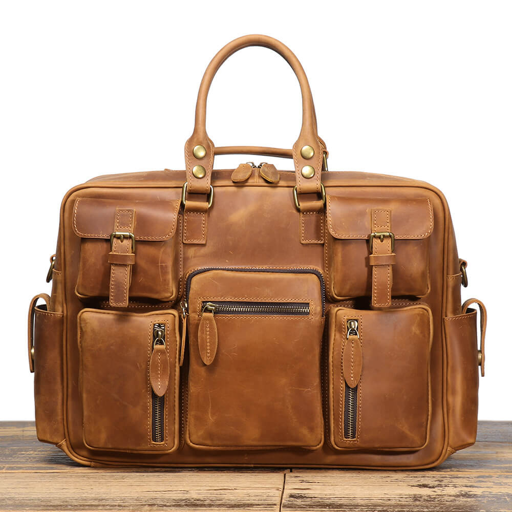Premium Retro Top Grain Leather Handbag – Babylon Leather - Babylon LeatherBabylon LeatherLJ080 - Brown