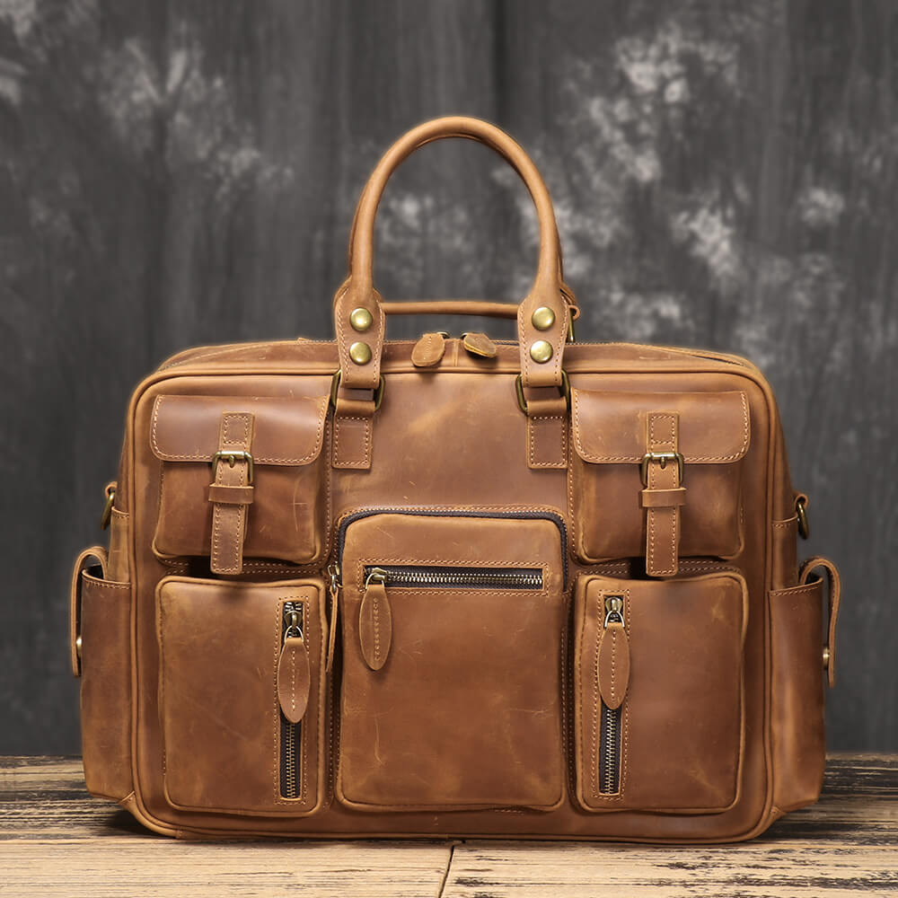 Premium Retro Top Grain Leather Handbag – Babylon Leather - Babylon LeatherBabylon LeatherLJ080 - Brown