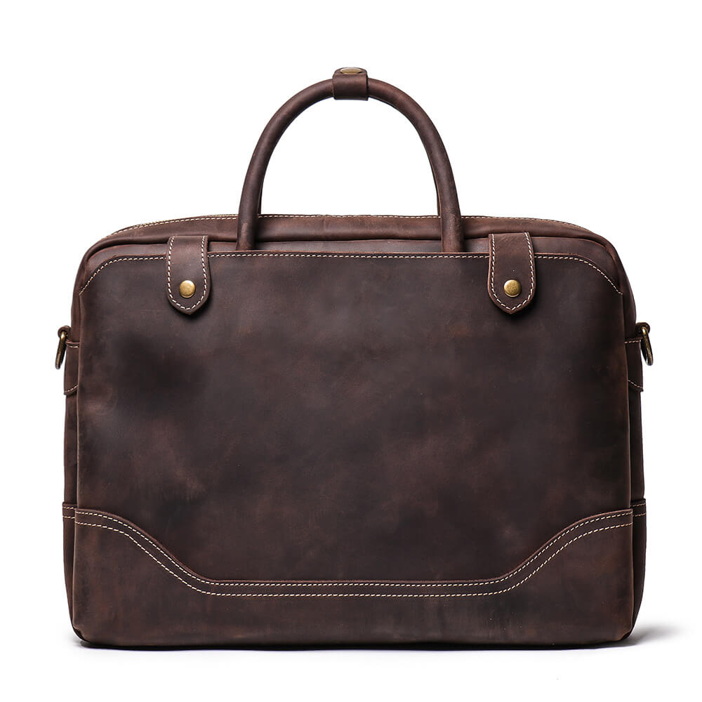 Professional Vintage Briefcase Shoulder Bag – Babylon Leather - Babylon LeatherBabylon LeatherLJ006 - Coffee