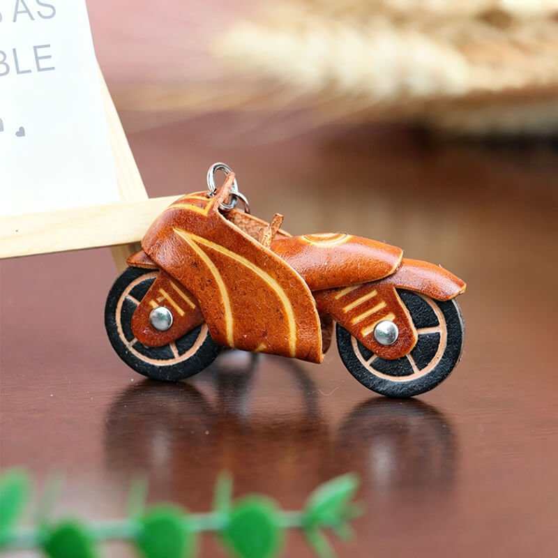 Racing Motorcycle Leather Bag Charm – Babylon Leather - Babylon LeatherBabylon LeatherLLZ86-Red