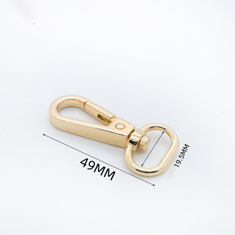 Rectangular Eye Swivel Snap Hook - Babylon Leather - Babylon LeatherBabylon LeatherJY01-Gold-19.5mm-Oval End