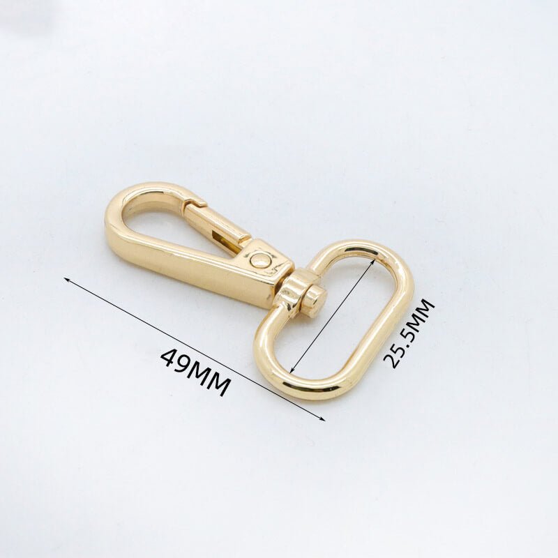 Rectangular Eye Swivel Snap Hook - Babylon Leather - Babylon LeatherBabylon LeatherJY01-Gold-25.5mm-Oval End