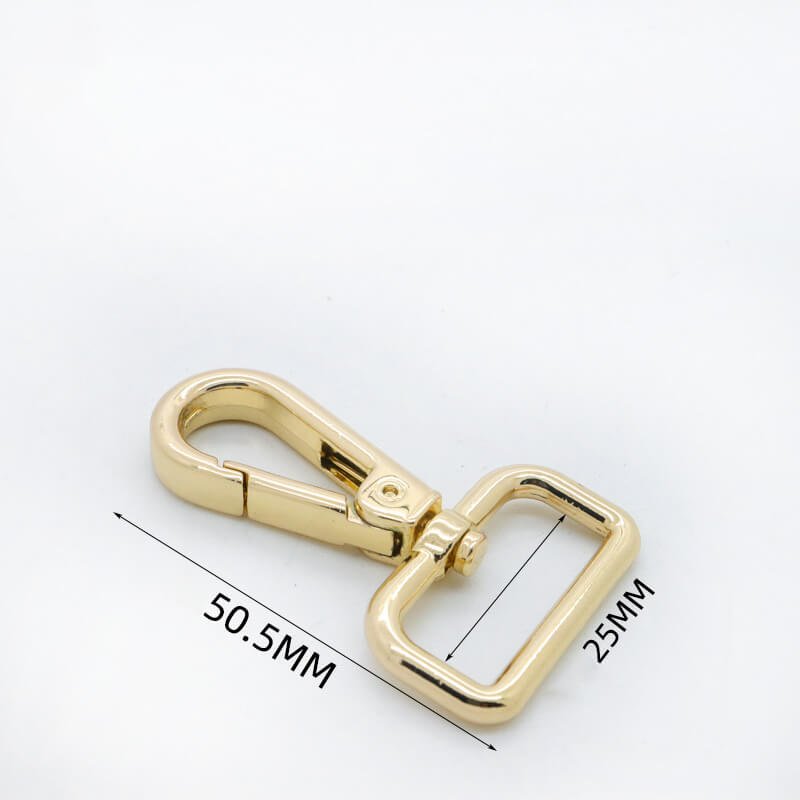 Rectangular Eye Swivel Snap Hook - Babylon Leather - Babylon LeatherBabylon LeatherJY01-Gold-25mm-Thick Square End