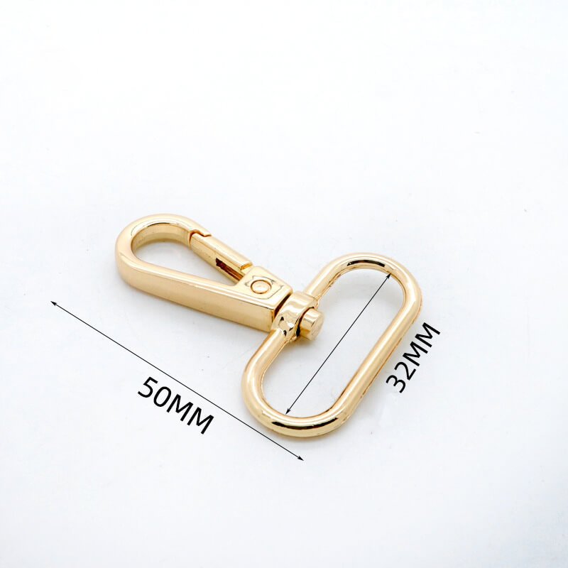 Rectangular Eye Swivel Snap Hook - Babylon Leather - Babylon LeatherBabylon LeatherJY01-Gold-32mm-Oval End