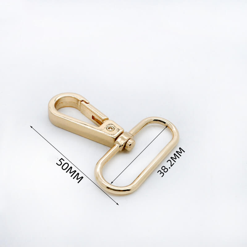 Rectangular Eye Swivel Snap Hook - Babylon Leather - Babylon LeatherBabylon LeatherJY01-Gold-38mm-Oval End