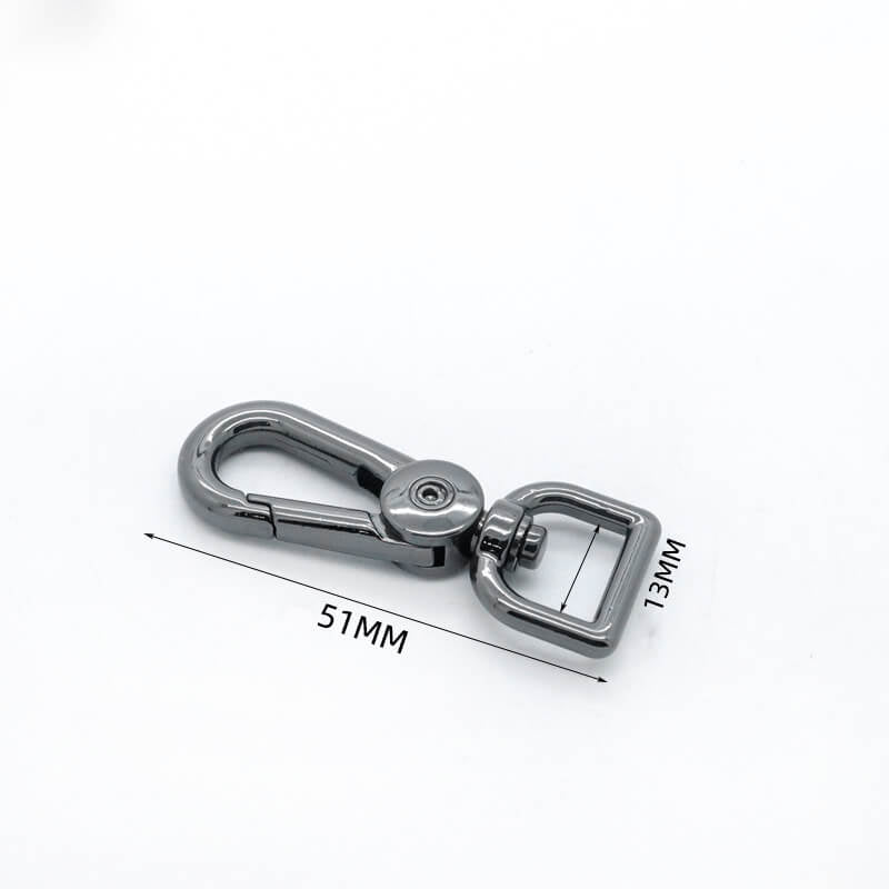 Rectangular Eye Swivel Snap Hook - Babylon Leather - Babylon LeatherBabylon LeatherJY01-Gunmetal-13mm-Thick Rounded Square End