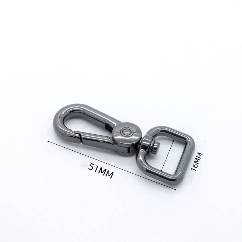 Rectangular Eye Swivel Snap Hook - Babylon Leather - Babylon LeatherBabylon LeatherJY01-Gunmetal-16mm-Thick Rounded Square End
