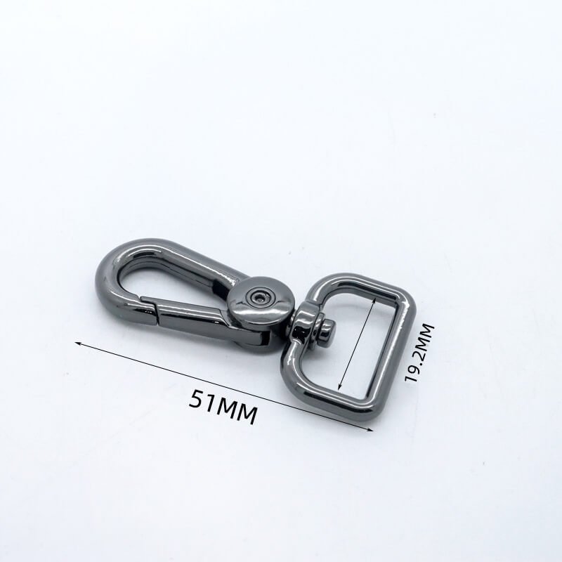Rectangular Eye Swivel Snap Hook - Babylon Leather - Babylon LeatherBabylon LeatherJY01-Gunmetal-19mm-Thick Rounded Square End