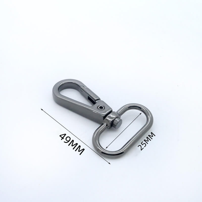 Rectangular Eye Swivel Snap Hook - Babylon Leather - Babylon LeatherBabylon LeatherJY01-Gunmetal-25.5mm-Oval End