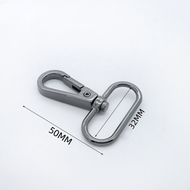 Rectangular Eye Swivel Snap Hook - Babylon Leather - Babylon LeatherBabylon LeatherJY01-Gunmetal-32mm-Oval End
