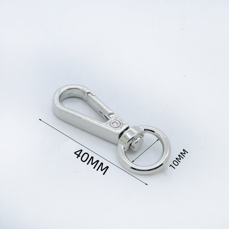 Rectangular Eye Swivel Snap Hook - Babylon Leather - Babylon LeatherBabylon LeatherJY01-Silver-10mm