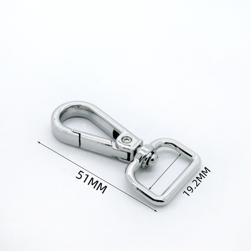 Rectangular Eye Swivel Snap Hook - Babylon Leather - Babylon LeatherBabylon LeatherJY01-Silver-19mm-Thick Square End