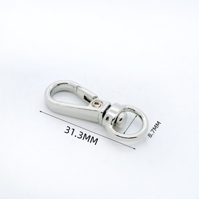 Rectangular Eye Swivel Snap Hook - Babylon Leather - Babylon LeatherBabylon LeatherJY01-Silver-8.7mm