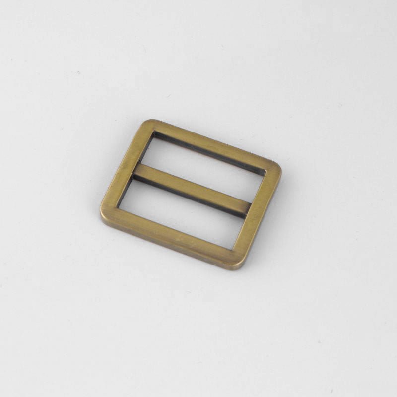 Rectangular Strap Slide Buckle - Babylon Leather - Babylon LeatherBabylon LeatherJY19-Brushed Antique Brass-25.6mm