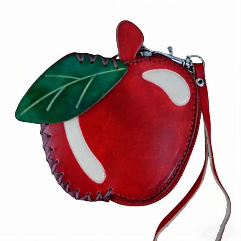 Red Apple - Shaped Leather Coin Purse – Babylon Leather - Babylon LeatherBabylon LeatherLLZ46-Red