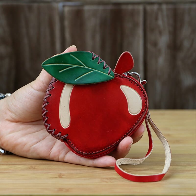 Red Apple - Shaped Leather Coin Purse – Babylon Leather - Babylon LeatherBabylon LeatherLLZ46-Red