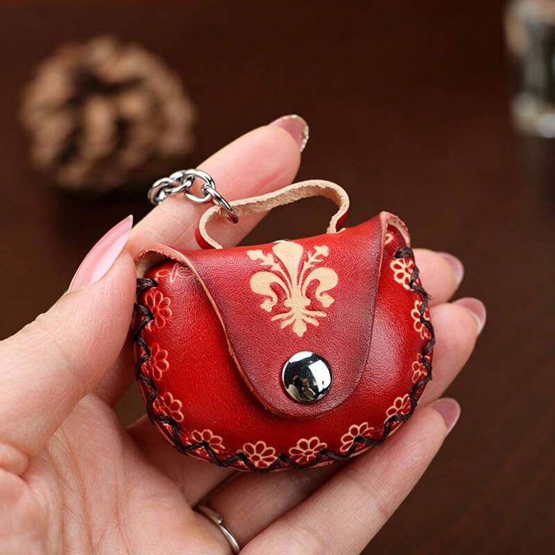 Red Mini Handbag Leather Bag Charm – Babylon Leather - Babylon LeatherBabylon LeatherLLZ74-Red 1