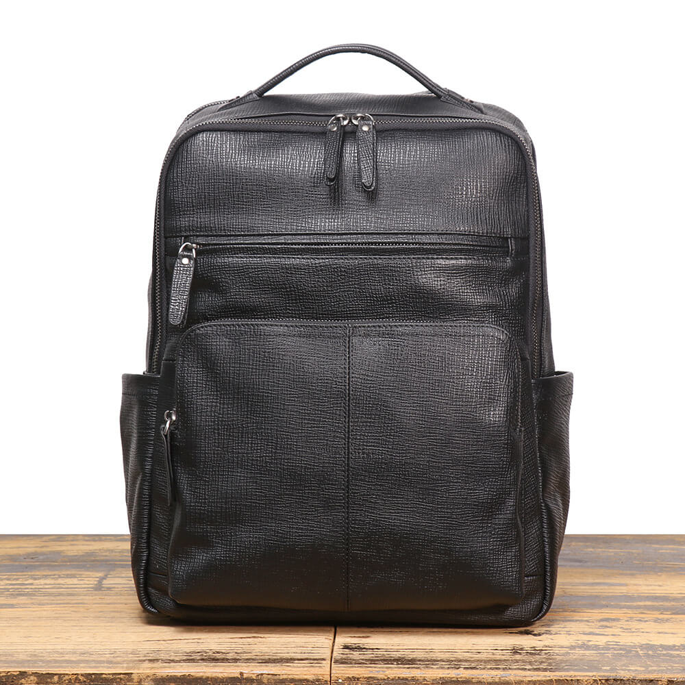 Refined Top - Grain Leather Laptop Backpack – Babylon Leather - Babylon LeatherBabylon LeatherLJ116-Black