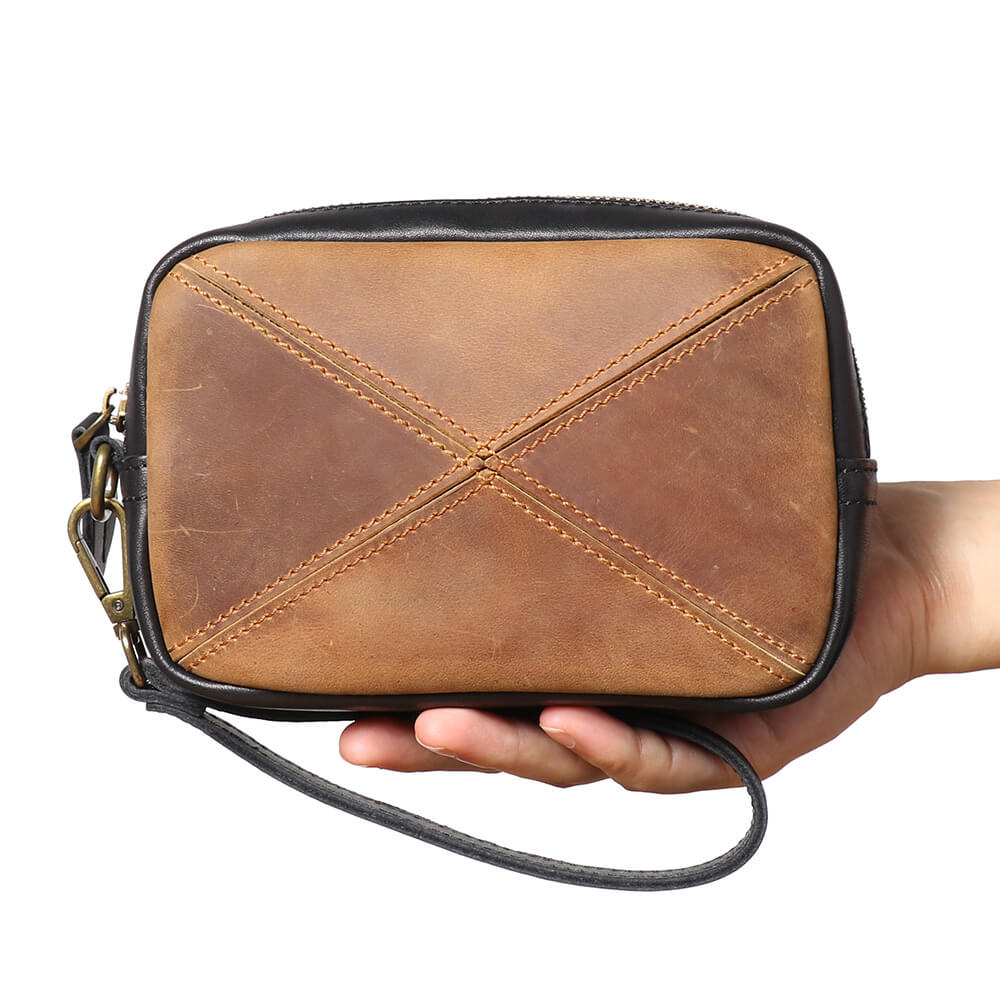 Retro Leather Patchwork Crossbody Bag – Babylon Leather - Babylon LeatherBabylon LeatherLJ058 - Brown