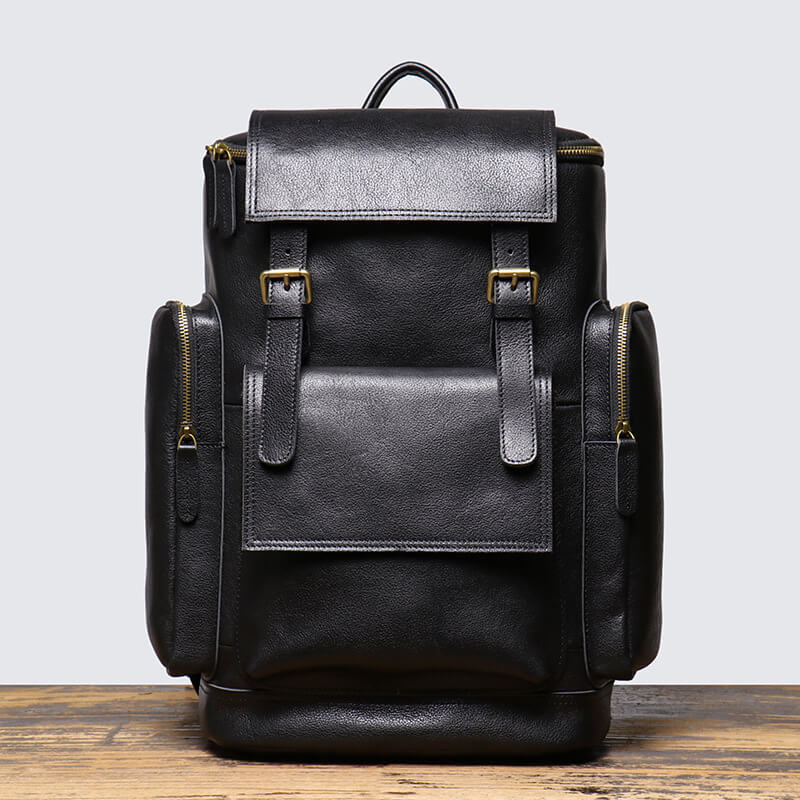 Retro Top Grain Leather Men’s Backpack – Babylon Leather - Babylon LeatherBabylon LeatherLJ054-Black