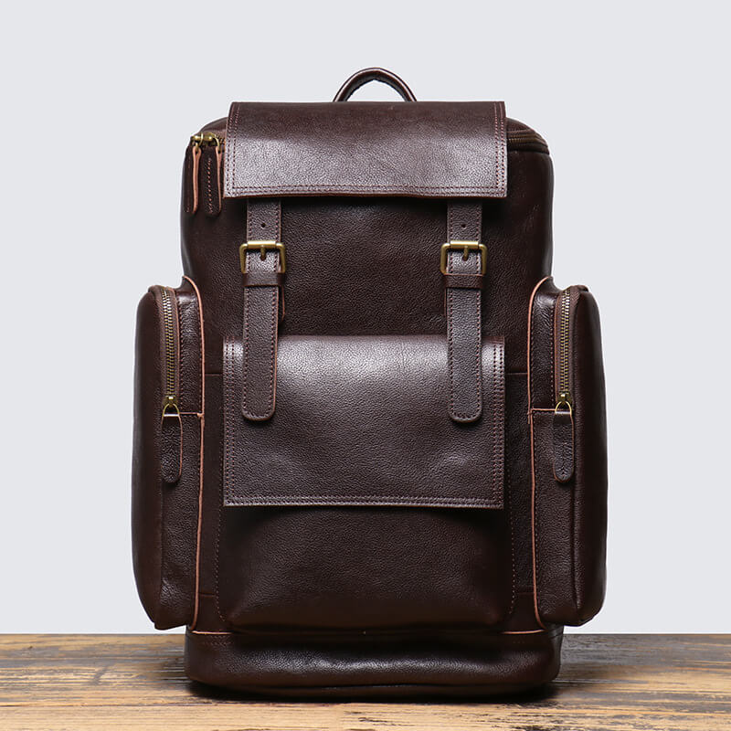 Retro Top Grain Leather Men’s Backpack – Babylon Leather - Babylon LeatherBabylon LeatherLJ054-Coffee