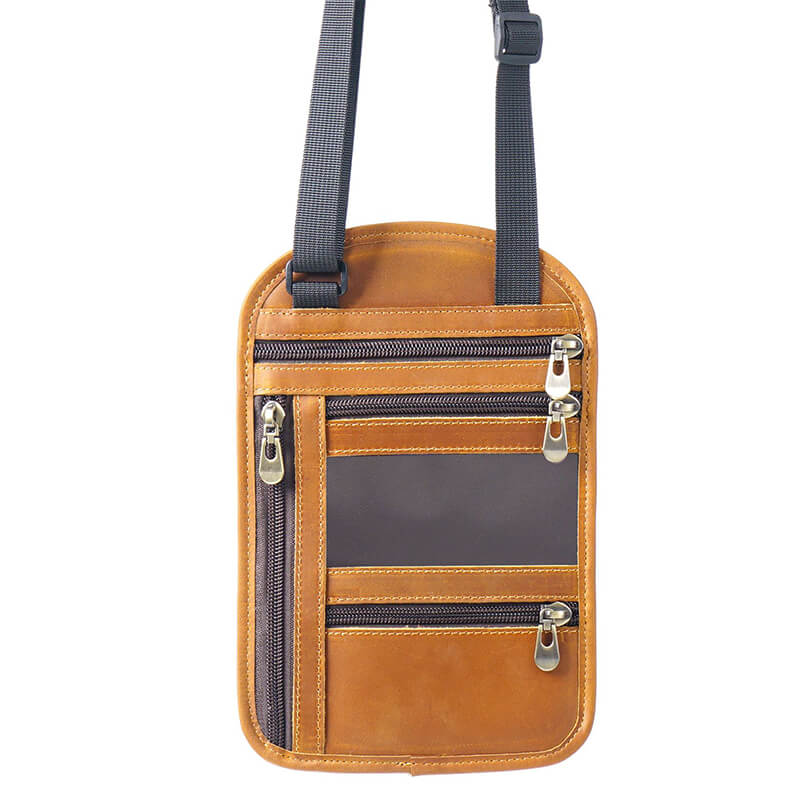 RFID Crossbody Passport Bag Crazy Horse Leather – Babylon Leather - Babylon LeatherBabylon LeatherAN62-Brown