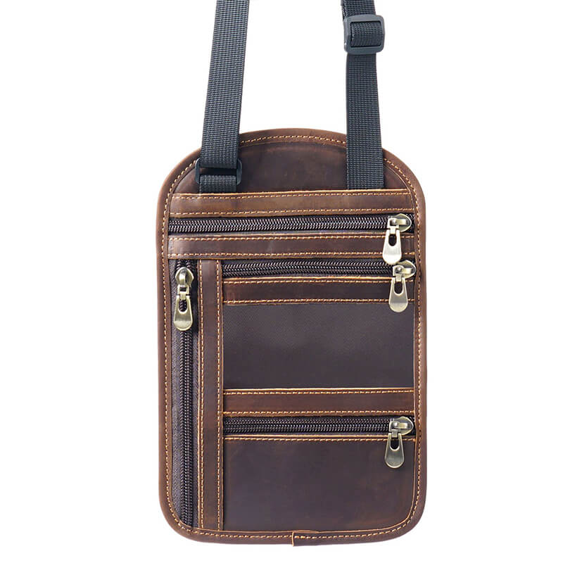 RFID Crossbody Passport Bag Crazy Horse Leather – Babylon Leather - Babylon LeatherBabylon LeatherAN62-Coffee