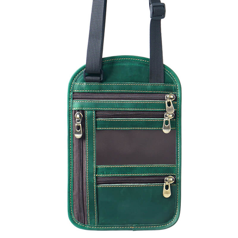 RFID Crossbody Passport Bag Crazy Horse Leather – Babylon Leather - Babylon LeatherBabylon LeatherAN62-Dark Green