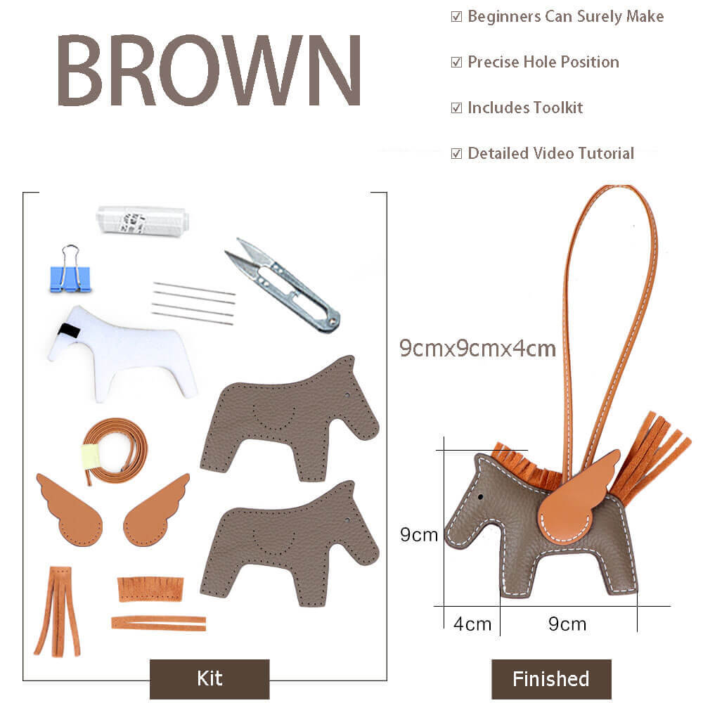 Rodeo Horse Bag Charm DIY Kit – Babylon Leather - Babylon LeatherBabylon LeatherSY108-Brown-White