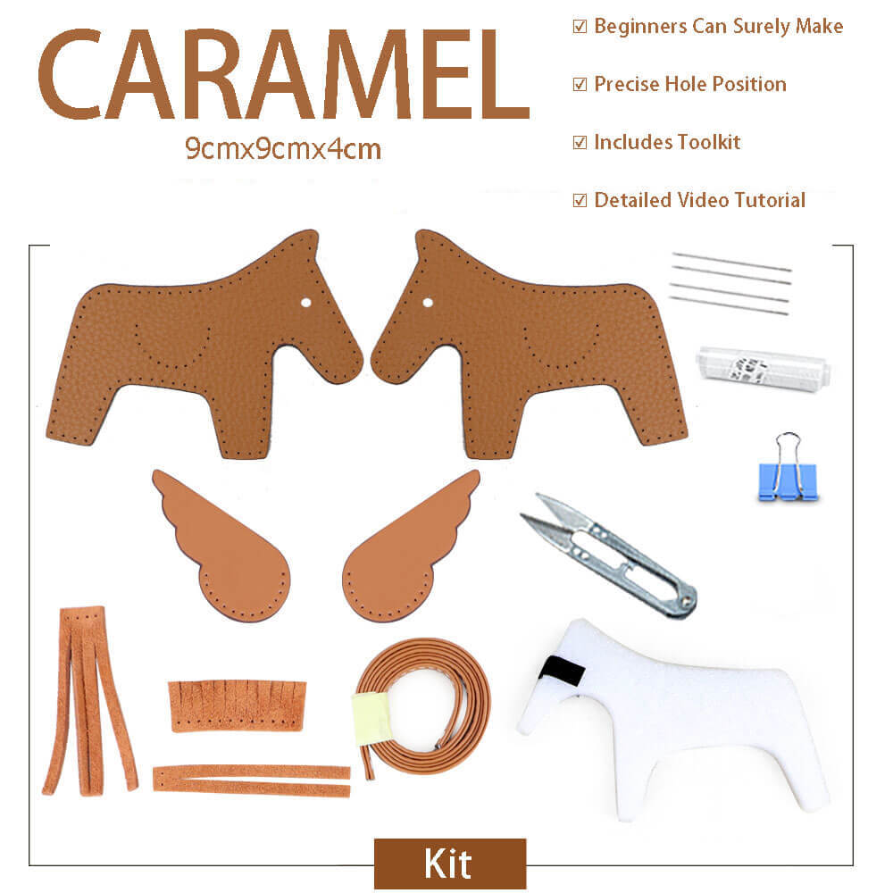 Rodeo Horse Bag Charm DIY Kit – Babylon Leather - Babylon LeatherBabylon LeatherSY108-Caramel-White