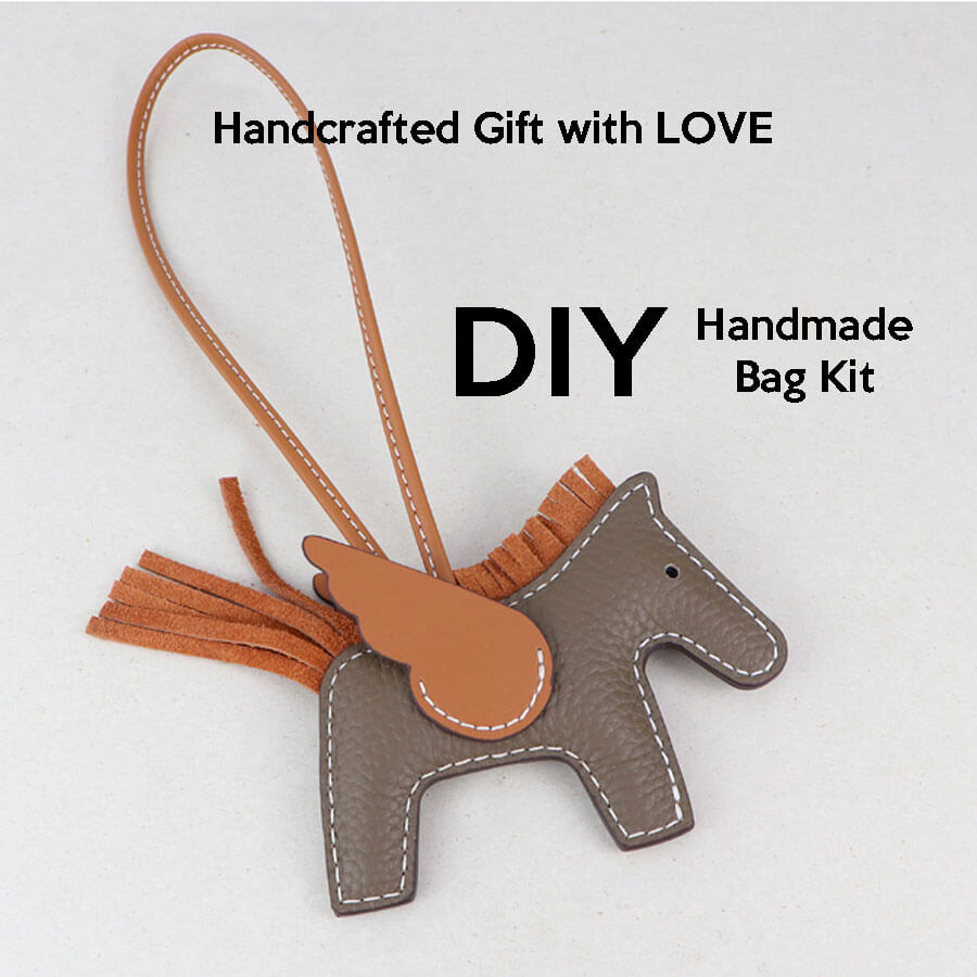 Rodeo Horse Bag Charm DIY Kit – Babylon Leather - Babylon LeatherBabylon LeatherSY108 - Caramel - White