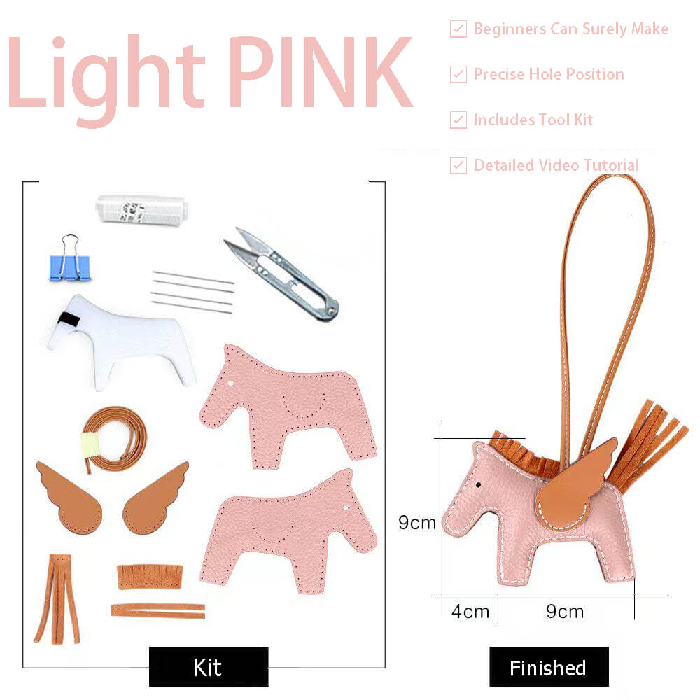 Rodeo Horse Bag Charm DIY Kit – Babylon Leather - Babylon LeatherBabylon LeatherSY108-Light Pink-White