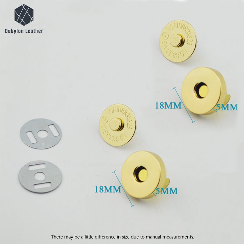 Round Super Strong Magnetic Closure Clasp Magnetically Operated Lock - Babylon LeatherBabylon LeatherMOL - 014 - Gold - 2 PACK