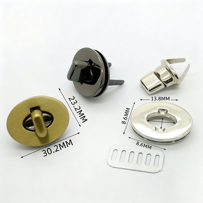 Round Turn Lock Clasp - Babylon Leather - Babylon LeatherBabylon LeatherJY14-Gold-30.2mm