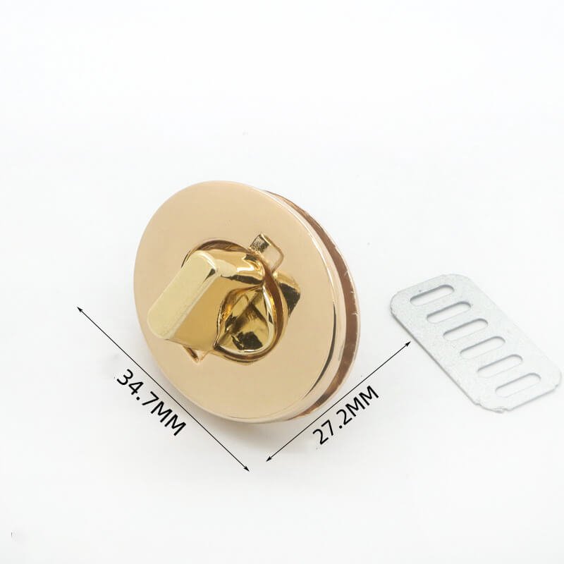 Round Turn Lock Clasp - Babylon Leather - Babylon LeatherBabylon LeatherJY14-Gold-34.7mm