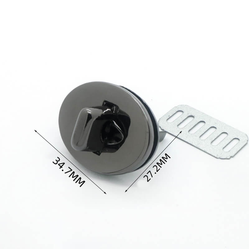 Round Turn Lock Clasp - Babylon Leather - Babylon LeatherBabylon LeatherJY14-Gunmetal-34.7mm