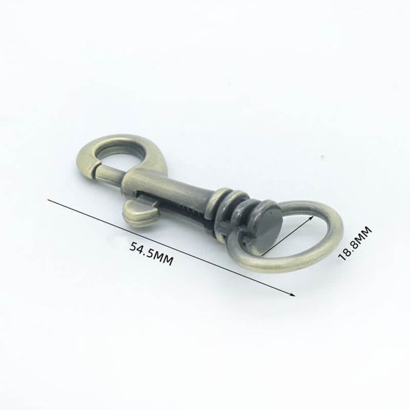 Rounded Swivel Snap Hook - Babylon Leather - Babylon LeatherBabylon LeatherJY13-Brushed Antique Brass-18.8mm