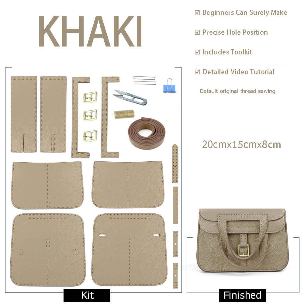 Saddle Shoulder Bag DIY Kit – Babylon Leather - Babylon LeatherBabylon LeatherSY65-Khaki-Color-Matched