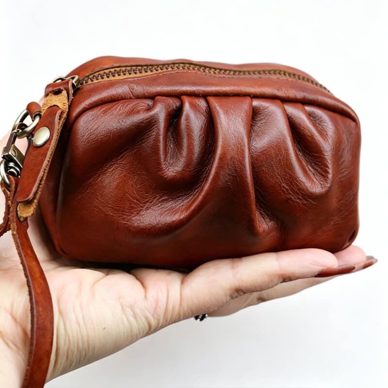 Seashell - Shaped Leather Coin Purse – Babylon Leather - Babylon LeatherBabylon LeatherLLZ127-Brown