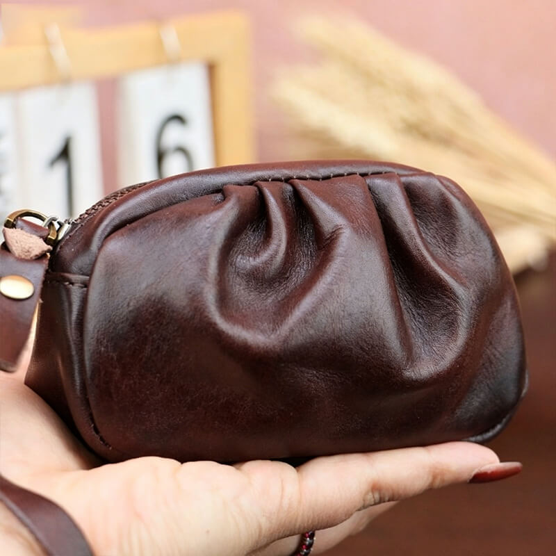 Seashell - Shaped Leather Coin Purse – Babylon Leather - Babylon LeatherBabylon LeatherLLZ127-Coffee