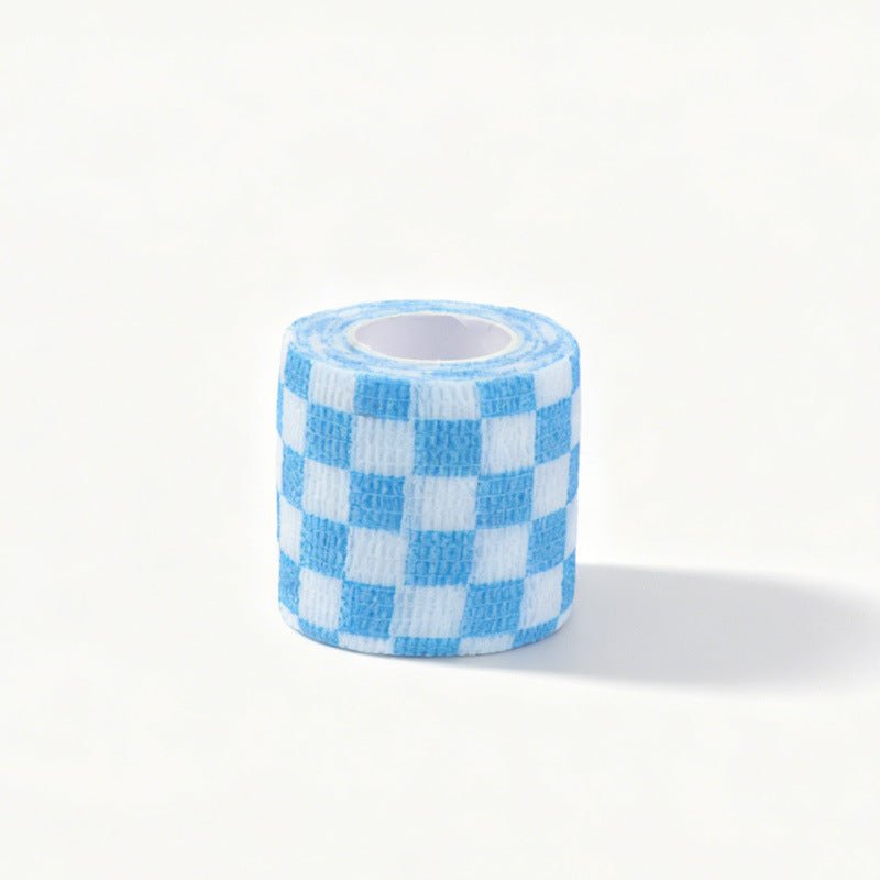 Self-Adhesive Elastic Finger Wrap for Leathercraft Protection - Babylon LeatherBabylon LeatherPP15-Blue Checkered-5*4.5m