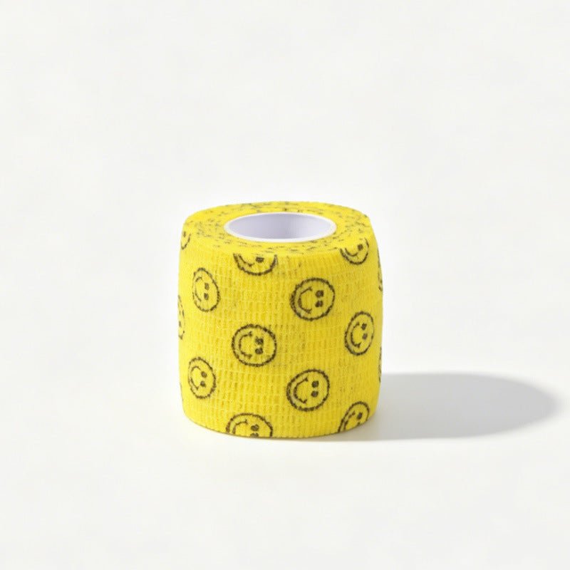 Self-Adhesive Elastic Finger Wrap for Leathercraft Protection - Babylon LeatherBabylon LeatherPP15-Yellow Smiley Face-2.5cm*4.5m