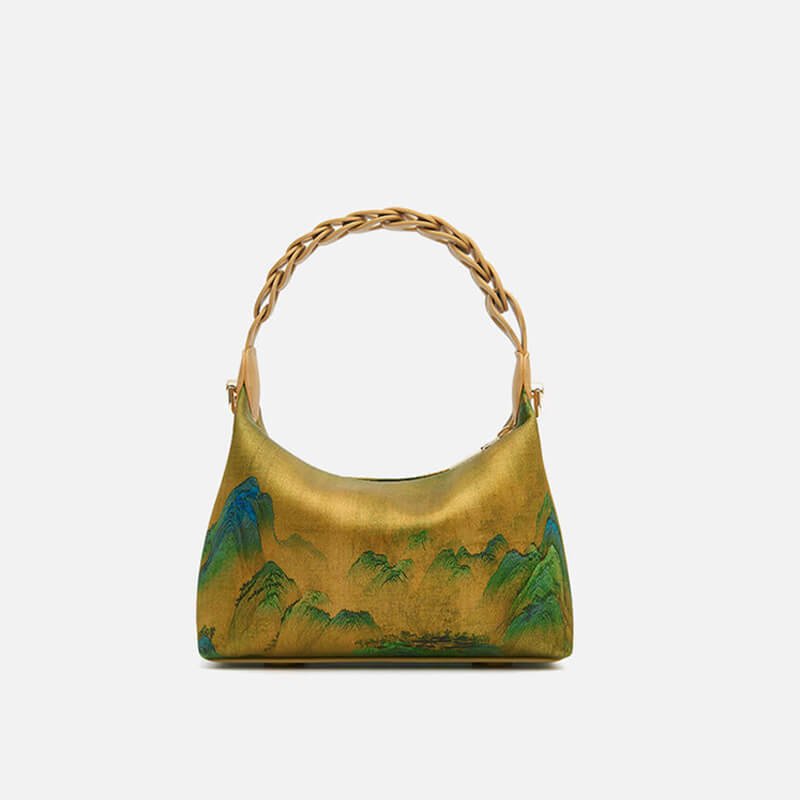 Serene Horizon Silk Handbag – Babylon Leather - Babylon LeatherBabylon LeatherTX045-Yellow
