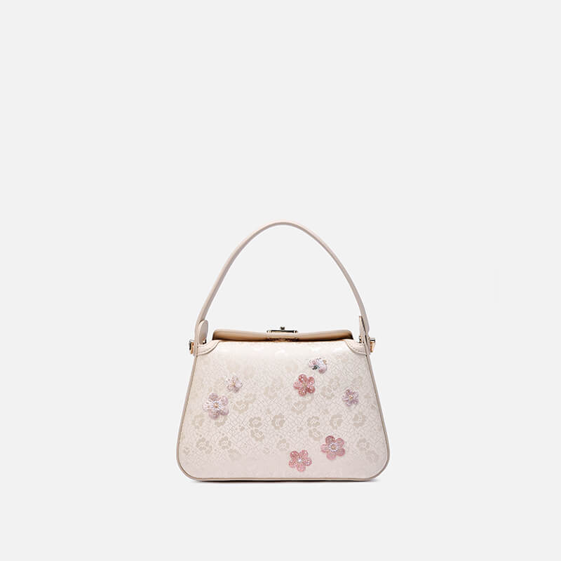 Shared Light Leather and Silk Handbag – Babylon Leather - Babylon LeatherBabylon LeatherTX118-White