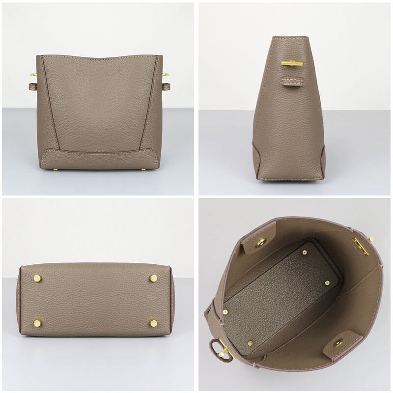Shoulder Bucket Bag DIY Leather Craft Kit – Babylon Leather - Babylon LeatherBabylon LeatherSY72 - Lychee - Brown - White