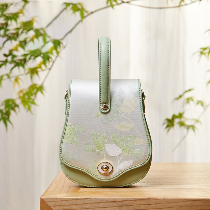Silent Arc Leather and Silk Crossbody Handbag – Babylon Leather - Babylon LeatherBabylon LeatherTX167-Green