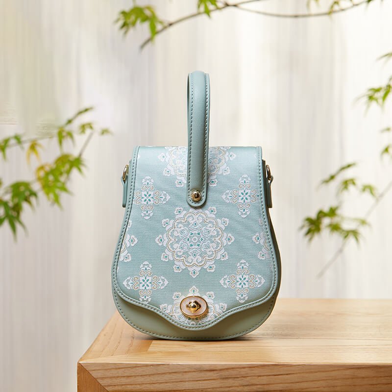 Silent Arc Leather and Silk Crossbody Handbag – Babylon Leather - Babylon LeatherBabylon LeatherTX167-Green 2
