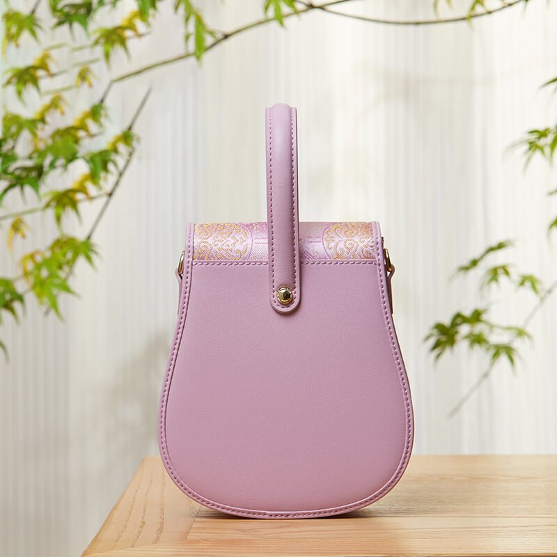 Silent Arc Leather and Silk Crossbody Handbag – Babylon Leather - Babylon LeatherBabylon LeatherTX167-Pink 1